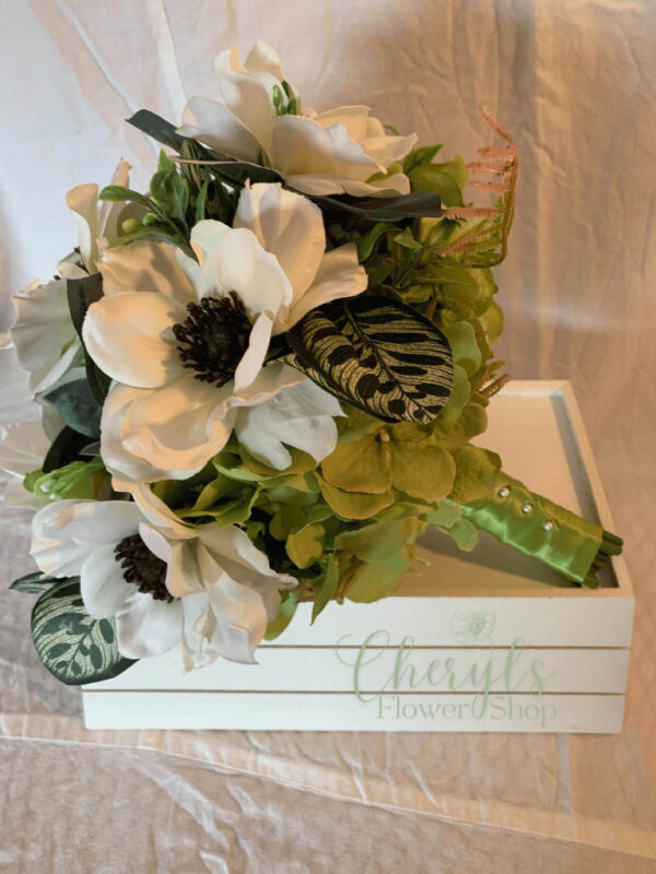 Chartreuse Hydrangea & Poppy Bouquet