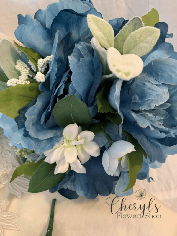 Blue Peony Bridesmaids Bouquet