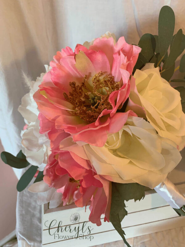 Melon Pink Peony Bridesmaid Bouquets