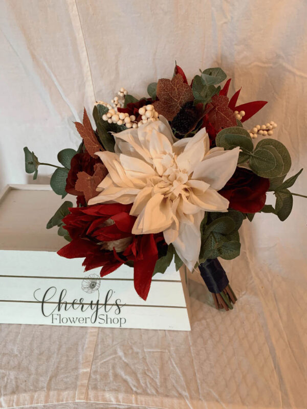 Fall Burgundy & Cream Bouquet