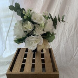 Silk Flower White Rose Memorial