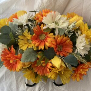 Orange Daisy Silk Flower Memorial