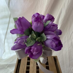 Purple Tulip Memorial Silk Flowers