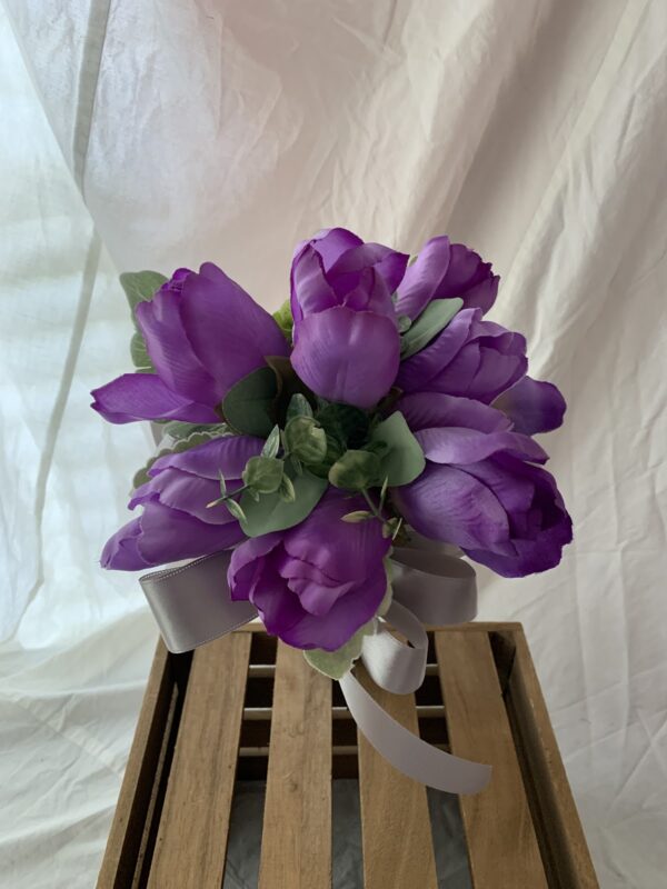 Purple Tulip Memorial Silk Flowers