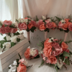 Coral Silk Flower Wedding Set