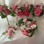 pink silk flower wedding package